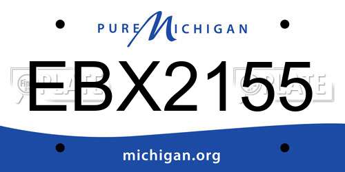 EBX2155 Michigan License Plate