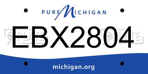 EBX2804 Michigan License Plate