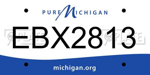 EBX2813 Michigan License Plate