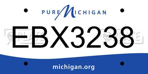 EBX3238 Michigan License Plate