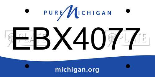 EBX4077 Michigan License Plate