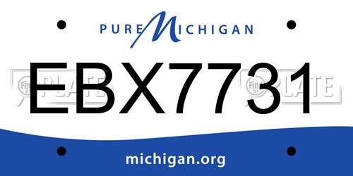 EBX7731 Michigan License Plate