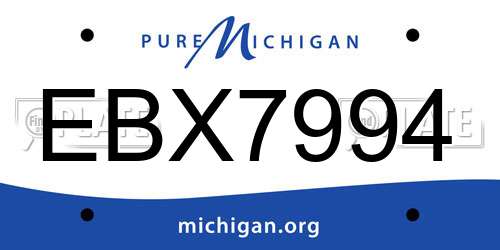 EBX7994 Michigan License Plate