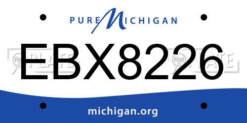 EBX8226 Michigan License Plate