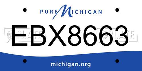EBX8663 Michigan License Plate