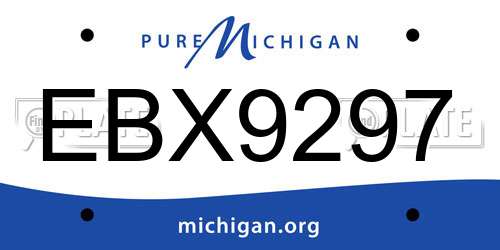 EBX9297 Michigan License Plate