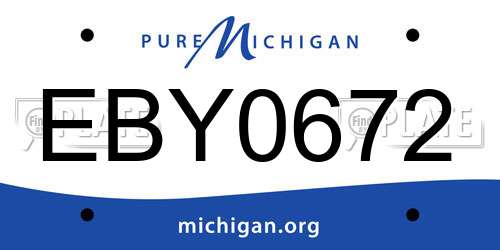 EBY0672 Michigan License Plate