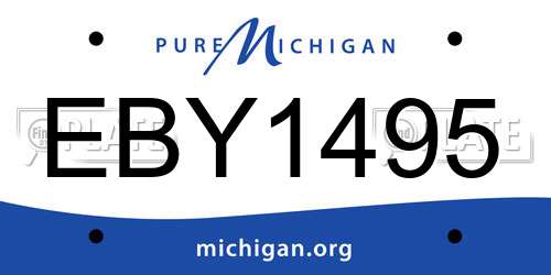 EBY1495 Michigan License Plate