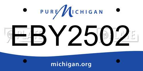 EBY2502 Michigan License Plate