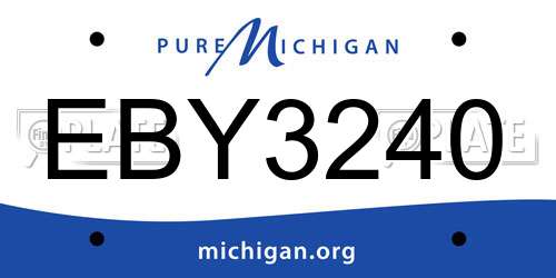 EBY3240 Michigan License Plate