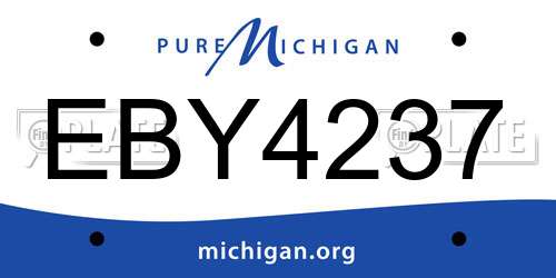 EBY4237 Michigan License Plate