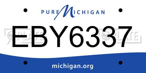 EBY6337 Michigan License Plate