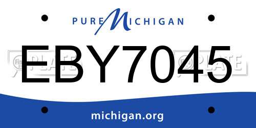 EBY7045 Michigan License Plate