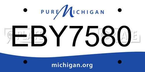 EBY7580 Michigan License Plate