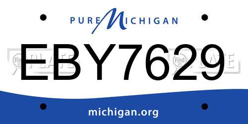 EBY7629 Michigan License Plate