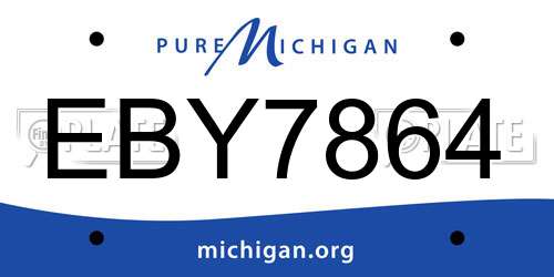 EBY7864 Michigan License Plate