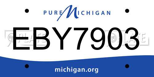 EBY7903 Michigan License Plate