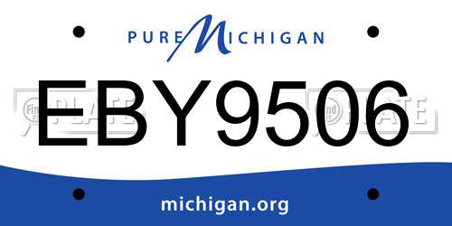 EBY9506 Michigan License Plate