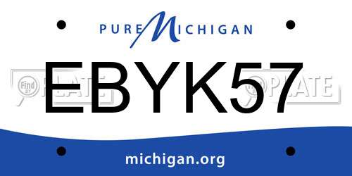 EBYK57 Michigan License Plate