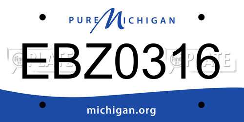 EBZ0316 Michigan License Plate