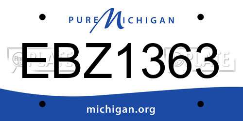 EBZ1363 Michigan License Plate