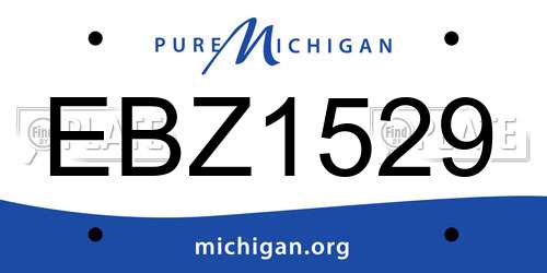 EBZ1529 Michigan License Plate