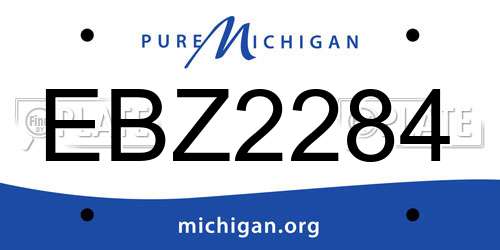 EBZ2284 Michigan License Plate