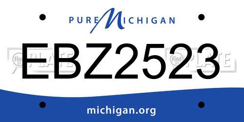 EBZ2523 Michigan License Plate
