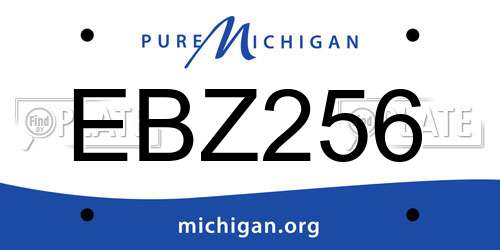 EBZ256 Michigan License Plate