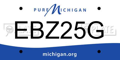 EBZ25G Michigan License Plate