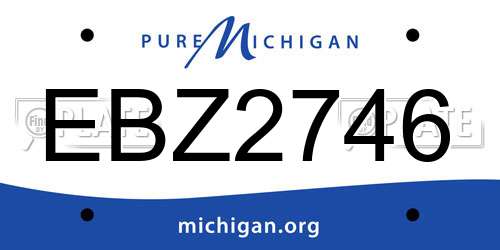 EBZ2746 Michigan License Plate