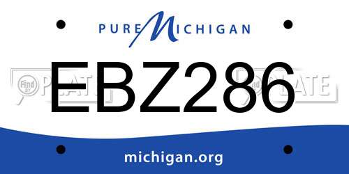EBZ286 Michigan License Plate