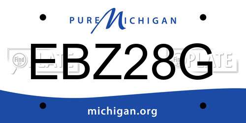 EBZ28G Michigan License Plate