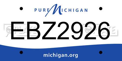 EBZ2926 Michigan License Plate