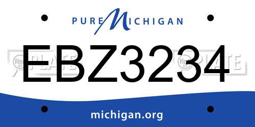 EBZ3234 Michigan License Plate