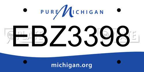 EBZ3398 Michigan License Plate