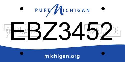 EBZ3452 Michigan License Plate