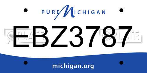 EBZ3787 Michigan License Plate