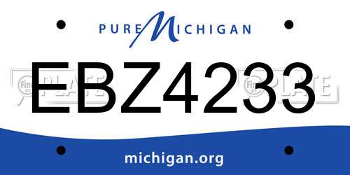 EBZ4233 Michigan License Plate
