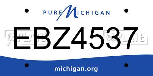 EBZ4537 Michigan License Plate