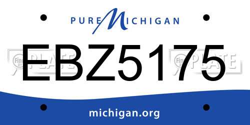 EBZ5175 Michigan License Plate