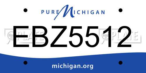 EBZ5512 Michigan License Plate