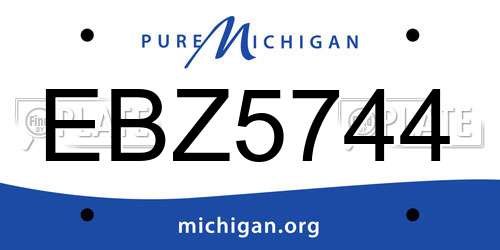 EBZ5744 Michigan License Plate