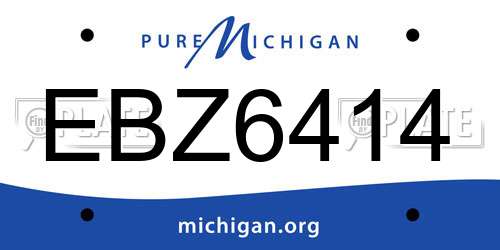 EBZ6414 Michigan License Plate