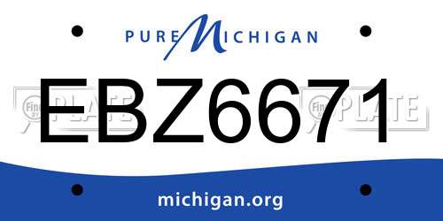EBZ6671 Michigan License Plate