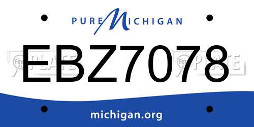 EBZ7078 Michigan License Plate