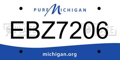 EBZ7206 Michigan License Plate