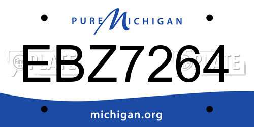 EBZ7264 Michigan License Plate