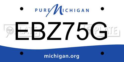 EBZ75G Michigan License Plate
