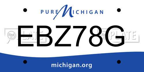 EBZ78G Michigan License Plate